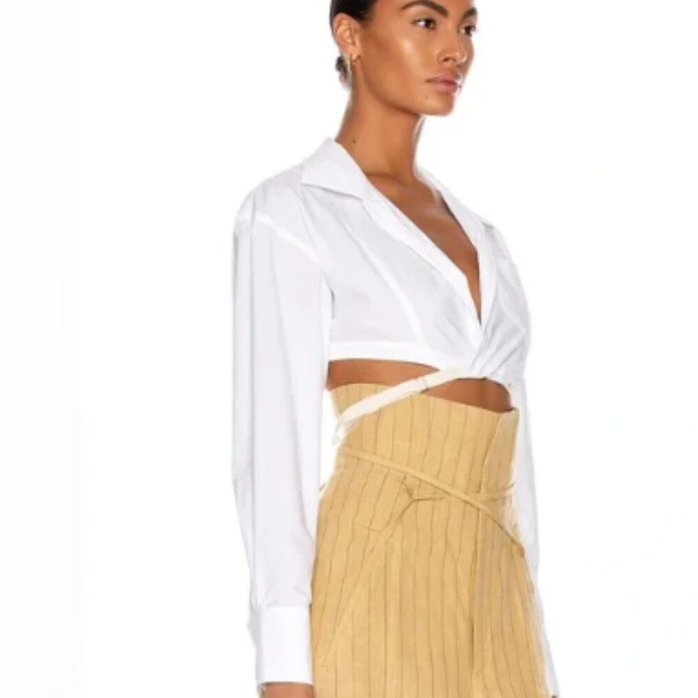 JACQUEMUS La Chemise Laurier Cropped Shirt (FR 38)